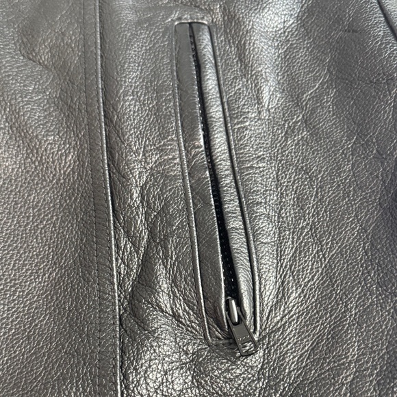 Men's Black Leather Vest with Embroidered Patches - Picture 5 of 13